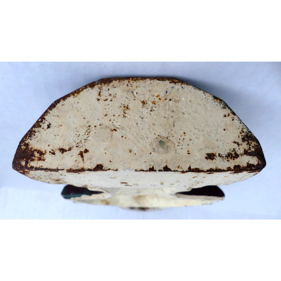 Vintage Cast Iron Flower Basket Doorstop Stamped Victorian Cottage Decor - Picture 6 of 9